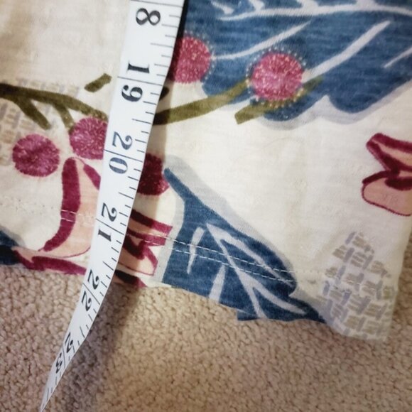 White Stuff UK Leaf Motif Bold Maximalist Boho Printed Henley Tee S - Picture 4 of 7